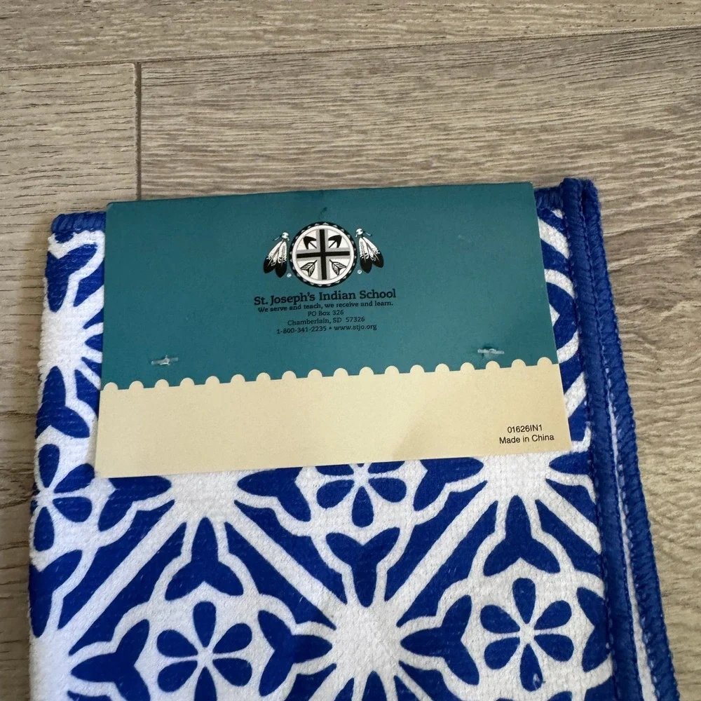 St Josephs School Reusable Microfiber Cleaning Cloth Blue White Tile
